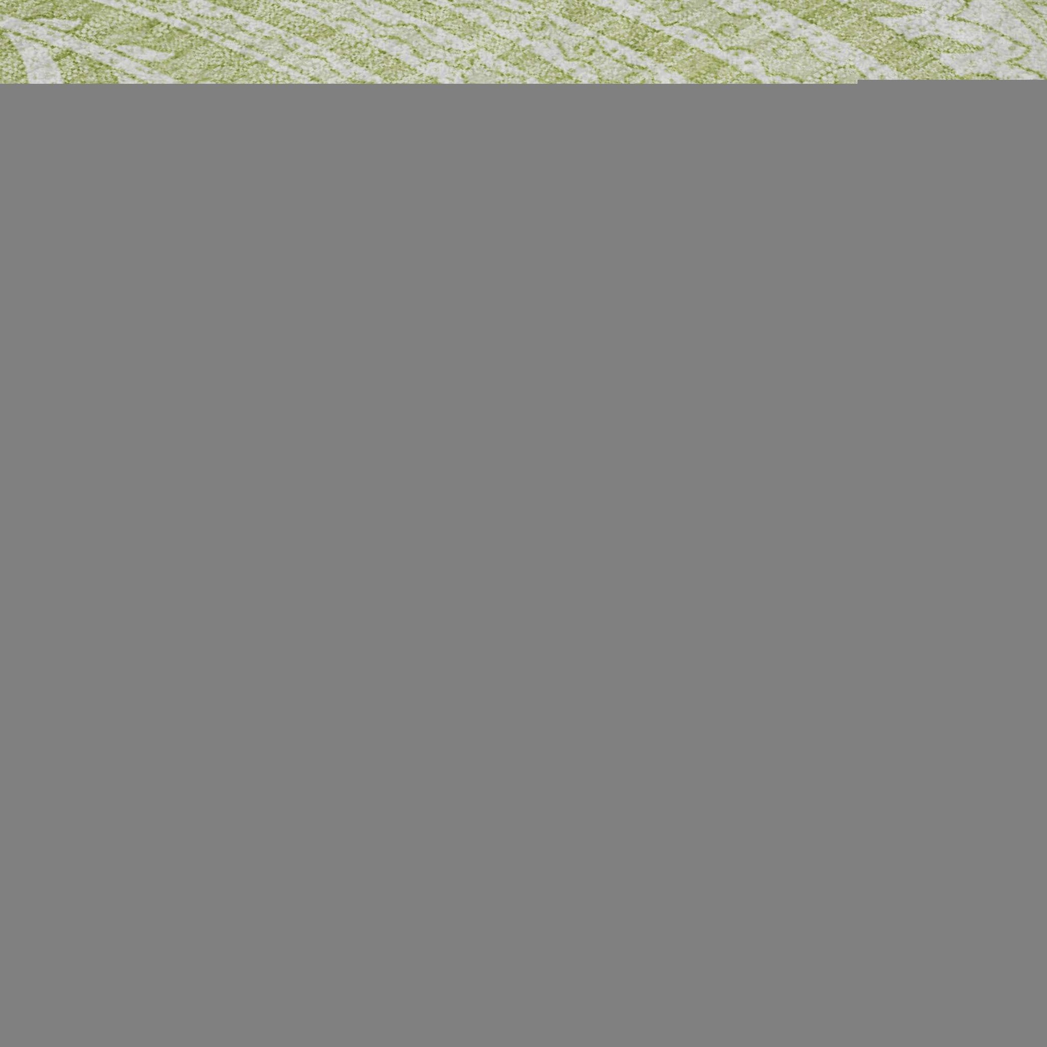 8' Artichoke Green And Ivory Paisley Washable Round Rug With UV Protection - HomeRoots - Flyclothing LLC