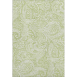 8' X 10' Artichoke Green And Ivory Paisley Washable Area Rug With UV Protection - HomeRoots - Flyclothing LLC