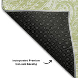 10' X 14' Artichoke Green And Ivory Paisley Washable Area Rug With UV Protection - HomeRoots - Flyclothing LLC
