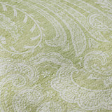 10' X 14' Artichoke Green And Ivory Paisley Washable Area Rug With UV Protection - HomeRoots - Flyclothing LLC