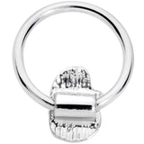 16G 3/8 Clear Gem Happy Santa BCR Captive Ring - BodyCandy - Flyclothing LLC