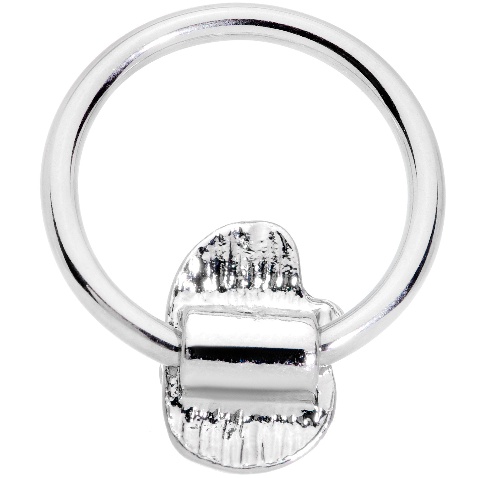 16G 3/8 Clear Gem Happy Santa BCR Captive Ring - BodyCandy - Flyclothing LLC