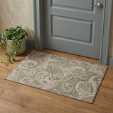 3' X 5' Chocolate And Ivory Paisley Washable Area Rug With UV Protection - HomeRoots - Flyclothing LLC