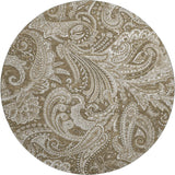8' Chocolate And Ivory Paisley Washable Round Rug With UV Protection - HomeRoots - Flyclothing LLC