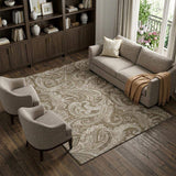 8' X 10' Chocolate And Ivory Paisley Washable Area Rug With UV Protection - HomeRoots - Flyclothing LLC