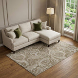 9' X 12' Chocolate And Ivory Paisley Washable Area Rug With UV Protection - HomeRoots - Flyclothing LLC