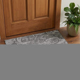 3' X 5' Gray And Ivory Paisley Washable Area Rug With UV Protection - HomeRoots - Flyclothing LLC