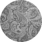 8' Gray And Ivory Paisley Washable Round Rug With UV Protection - HomeRoots - Flyclothing LLC