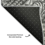 10' X 14' Gray And Ivory Paisley Washable Area Rug With UV Protection - HomeRoots - Flyclothing LLC