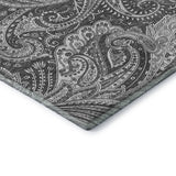 10' X 14' Gray And Ivory Paisley Washable Area Rug With UV Protection - HomeRoots - Flyclothing LLC