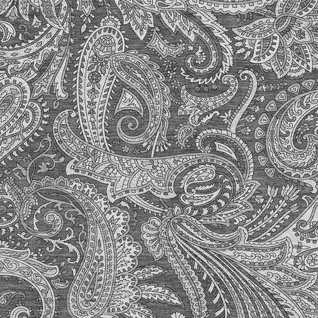 10' X 14' Gray And Ivory Paisley Washable Area Rug With UV Protection - HomeRoots - Flyclothing LLC