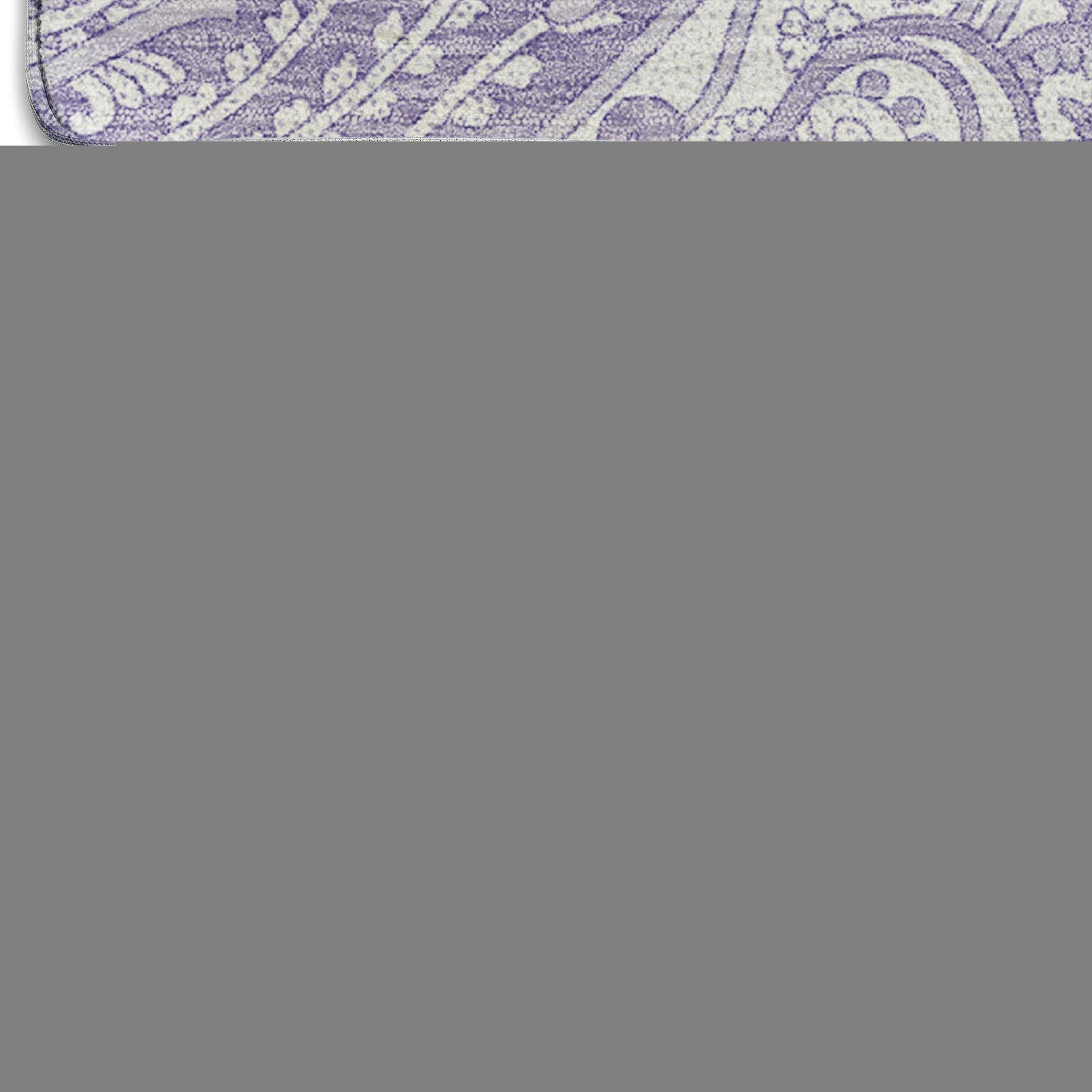 3' X 5' Lavender And Ivory Paisley Washable Area Rug With UV Protection - HomeRoots - Flyclothing LLC
