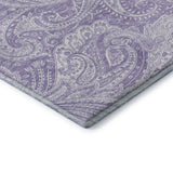 3' X 5' Lavender And Ivory Paisley Washable Area Rug With UV Protection - HomeRoots - Flyclothing LLC