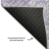 8' Lavender And Ivory Paisley Washable Round Rug With UV Protection - HomeRoots - Flyclothing LLC