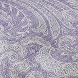 8' Lavender And Ivory Paisley Washable Round Rug With UV Protection - HomeRoots - Flyclothing LLC