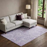 8' X 10' Lavender And Ivory Paisley Washable Area Rug With UV Protection - HomeRoots - Flyclothing LLC