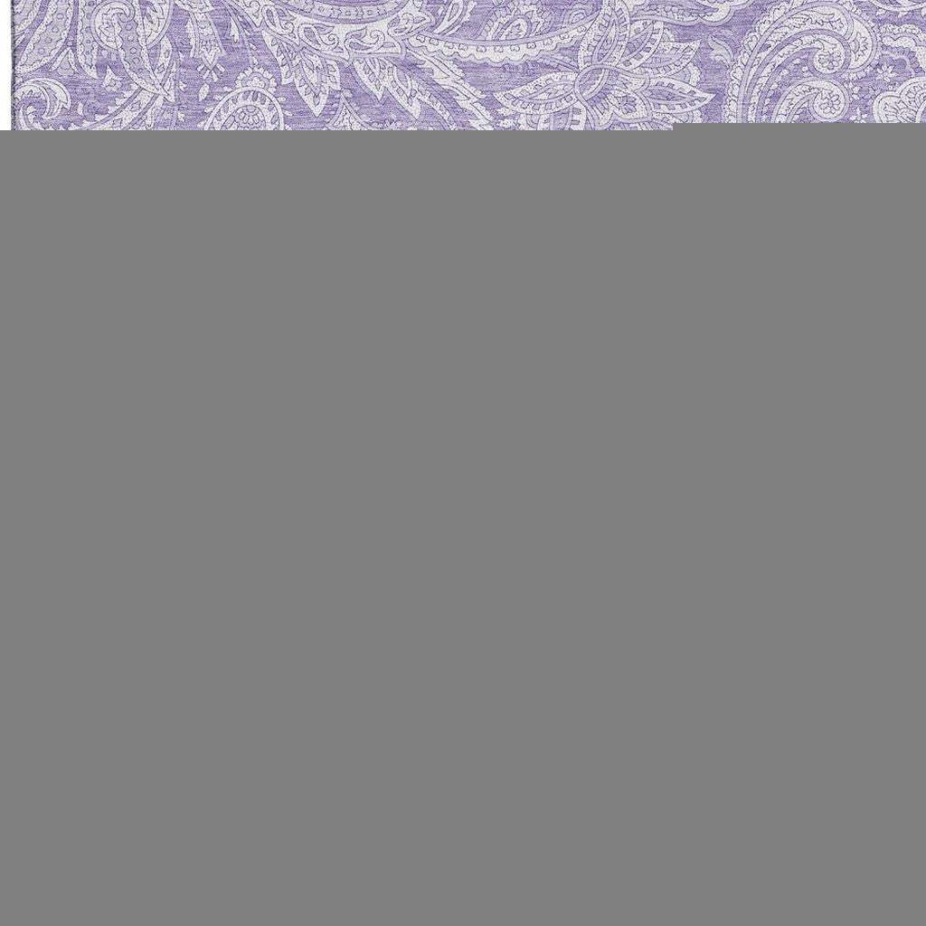 8' X 10' Lavender And Ivory Paisley Washable Area Rug With UV Protection - HomeRoots - Flyclothing LLC