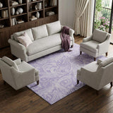 10' X 14' Lavender And Ivory Paisley Washable Area Rug With UV Protection - HomeRoots - Flyclothing LLC