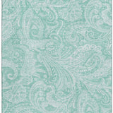 5' X 8' Teal And Ivory Paisley Washable Area Rug With UV Protection - HomeRoots - Flyclothing LLC