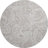 8' Taupe And Ivory Paisley Washable Round Rug With UV Protection - HomeRoots - Flyclothing LLC