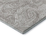 8' Taupe And Ivory Paisley Washable Round Rug With UV Protection - HomeRoots - Flyclothing LLC