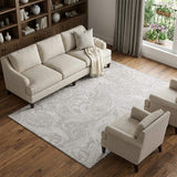 8' X 10' Taupe And Ivory Paisley Washable Area Rug With UV Protection - HomeRoots - Flyclothing LLC