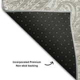 9' X 12' Taupe And Ivory Paisley Washable Area Rug With UV Protection - HomeRoots - Flyclothing LLC