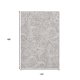 10' X 14' Taupe And Ivory Paisley Washable Area Rug With UV Protection - HomeRoots - Flyclothing LLC