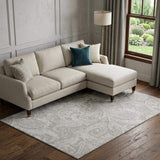 10' X 14' Taupe And Ivory Paisley Washable Area Rug With UV Protection - HomeRoots - Flyclothing LLC