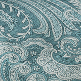 3' X 5' Turquoise And Ivory Paisley Washable Area Rug With UV Protection - HomeRoots - Flyclothing LLC