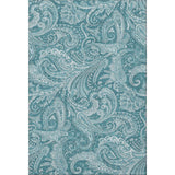 5' X 8' Turquoise And Ivory Paisley Washable Area Rug With UV Protection - HomeRoots - Flyclothing LLC