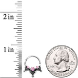 16G 3/8 Pink Gem Triangle Triad Seamless Circular Ring - BodyCandy - Flyclothing LLC