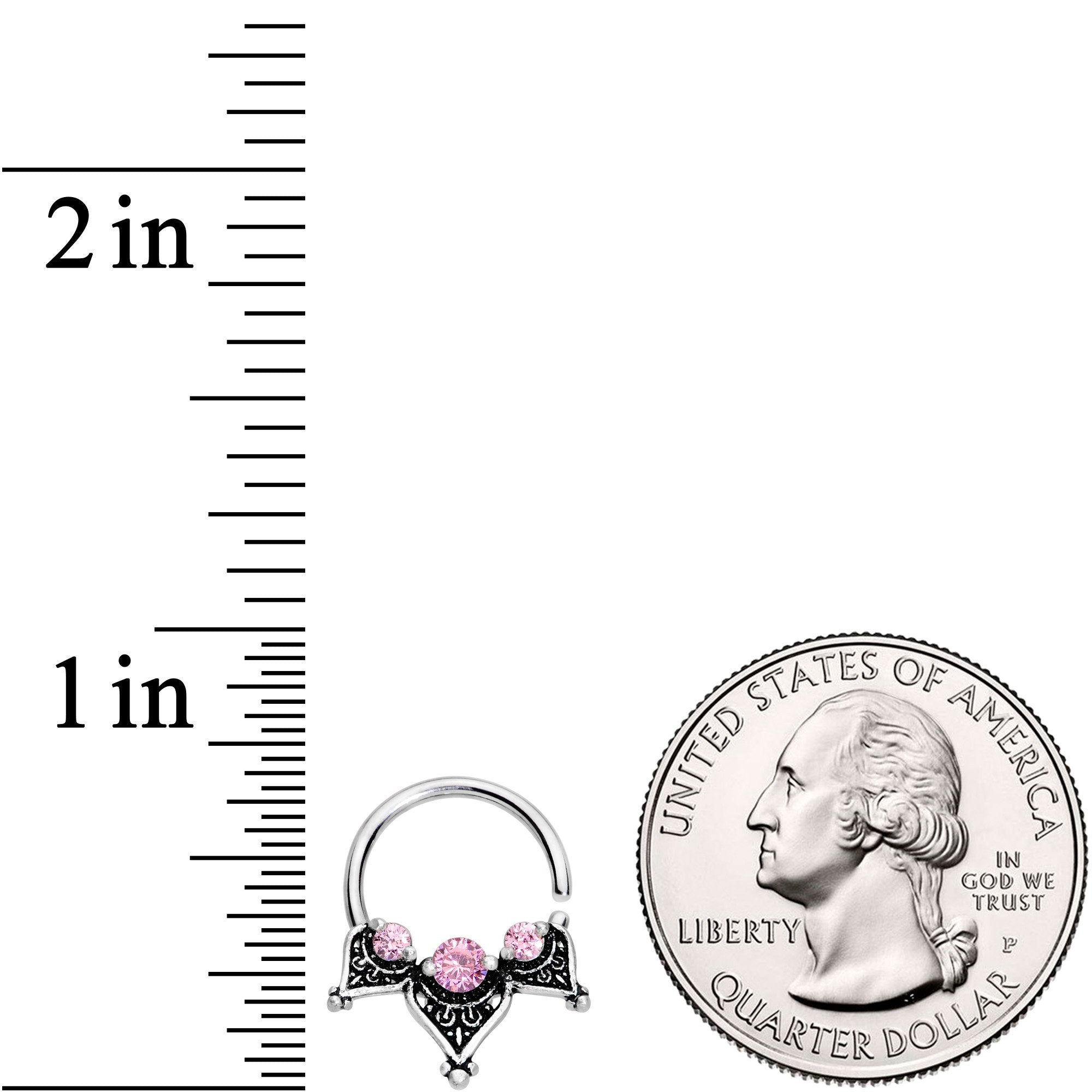 16G 3/8 Pink Gem Triangle Triad Seamless Circular Ring - BodyCandy - Flyclothing LLC