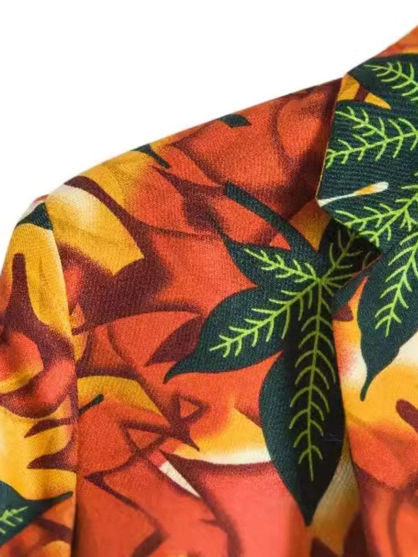 Men's Plus Size Vibrant Leaf Print Blazer - Trendsi - Flyclothing LLC