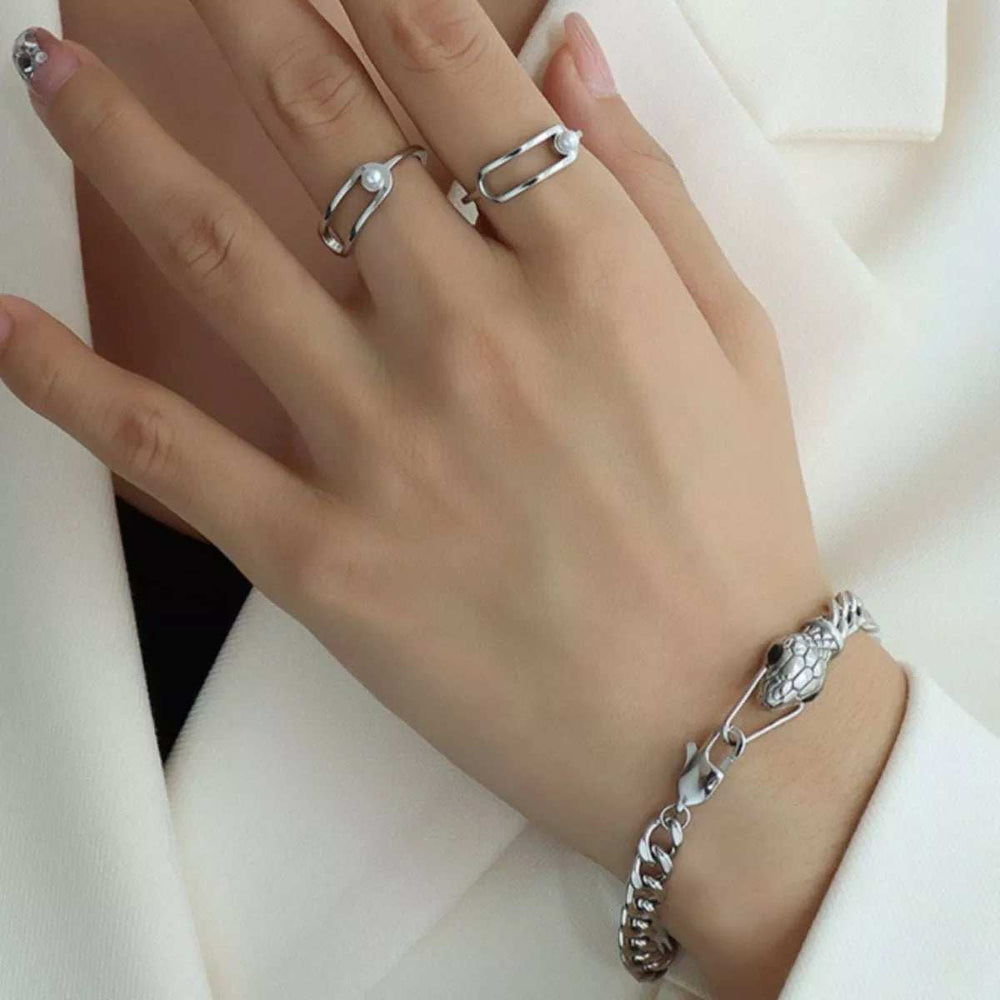 Titanium Steel Zircon Snake Bracelet - Trendsi - Flyclothing LLC