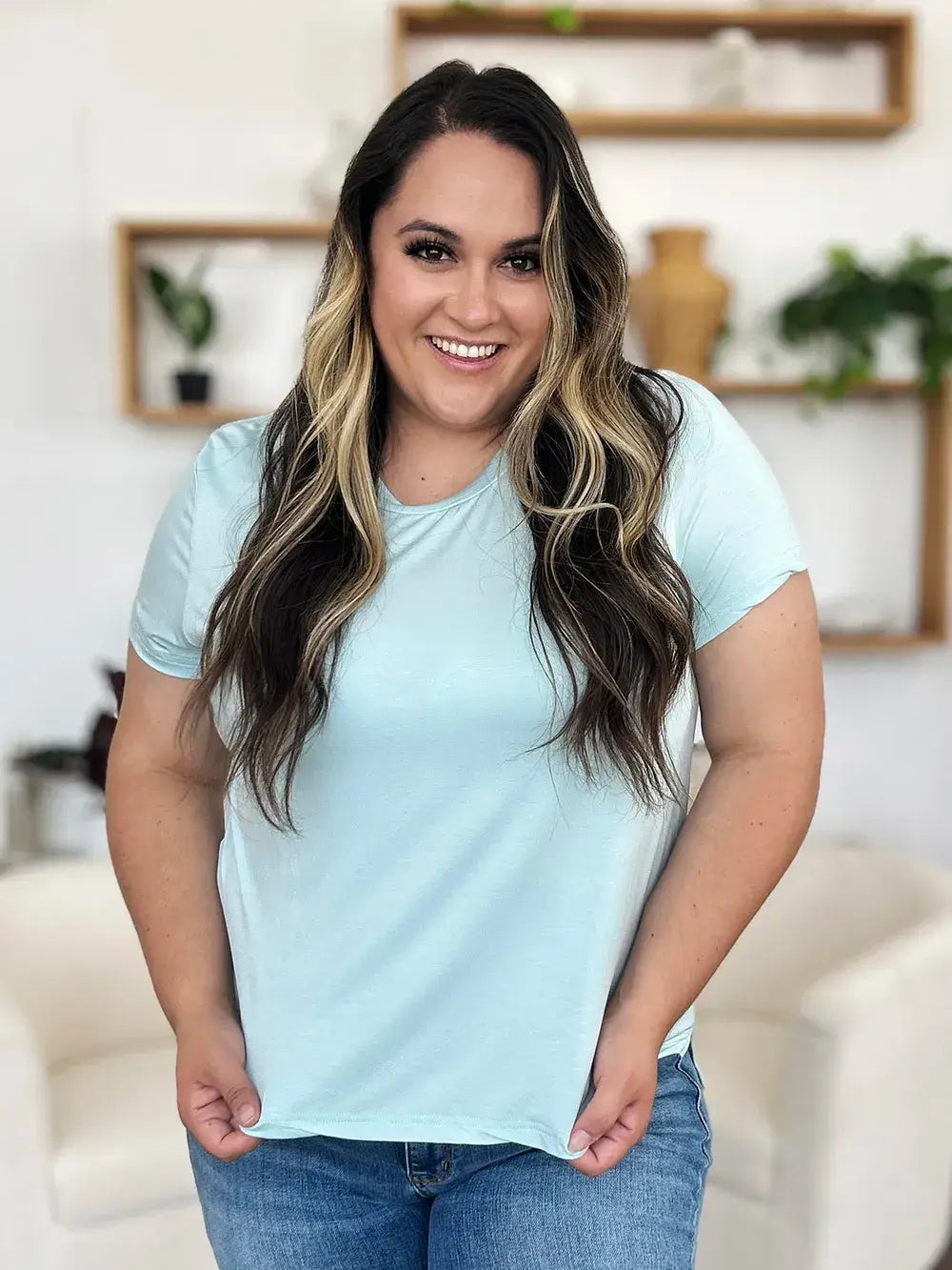 Basic Bae Bamboo Full Size Round Neck Short Sleeve T-Shirt Plus Size - Trendsi - Flyclothing LLC