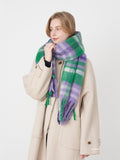 Fringe Plaid Polyester Scarf - Trendsi