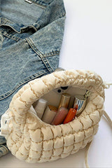 Quilted Puffy Removable Strap Crossbody Bag - Trendsi - Flyclothing LLC
