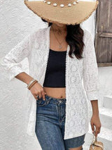 Lace Open Front Cover Up - Trendsi - Flyclothing LLC