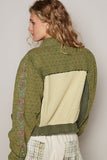 POL Embroidered Sleeve Raw Edge Quilted Jacket - Trendsi