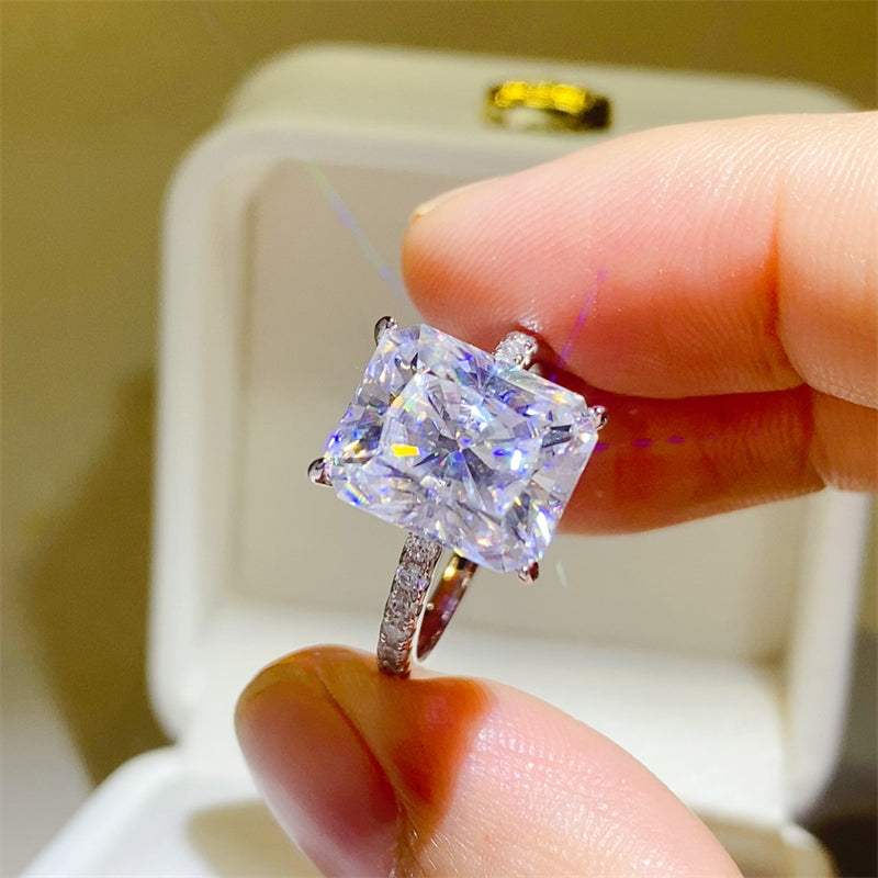 5 Carat Moissanite Zircon 925 Sterling Silver Ring - Trendsi - Flyclothing LLC