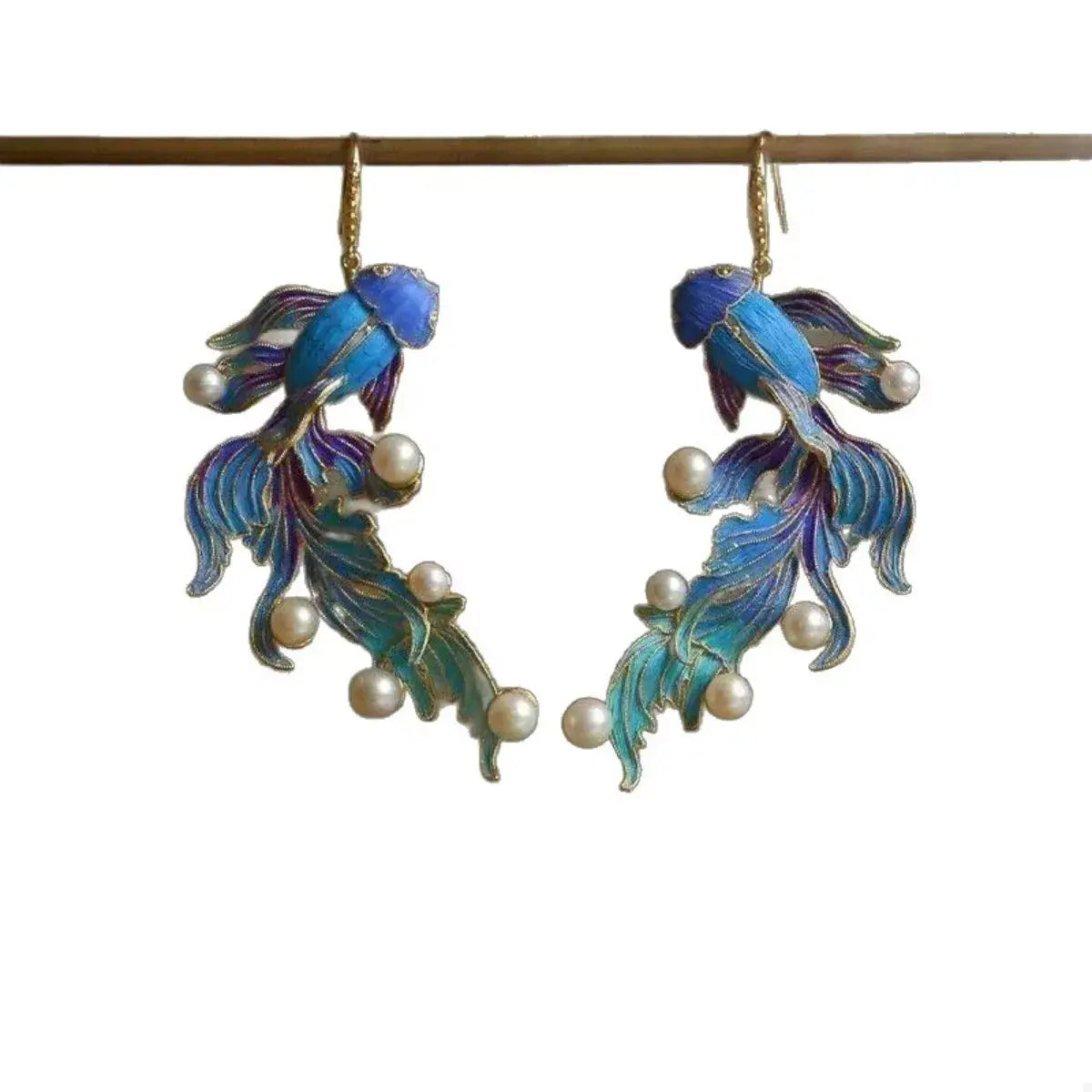 Goldfish Pearl Dangle Earrings - Trendsi - Flyclothing LLC
