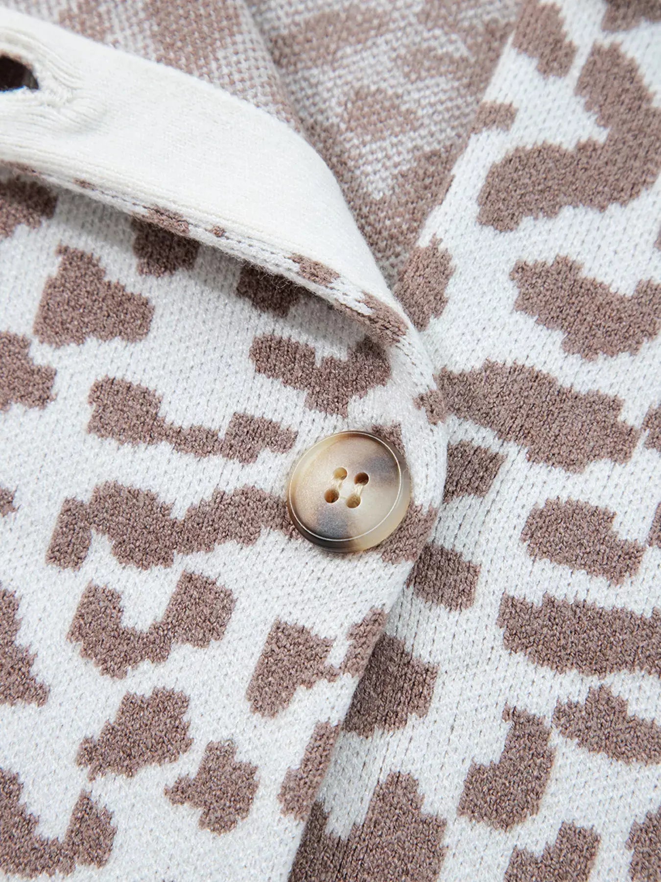 Leopard Drop Shoulder Chunky Knitted Cardigan - Trendsi - Flyclothing LLC