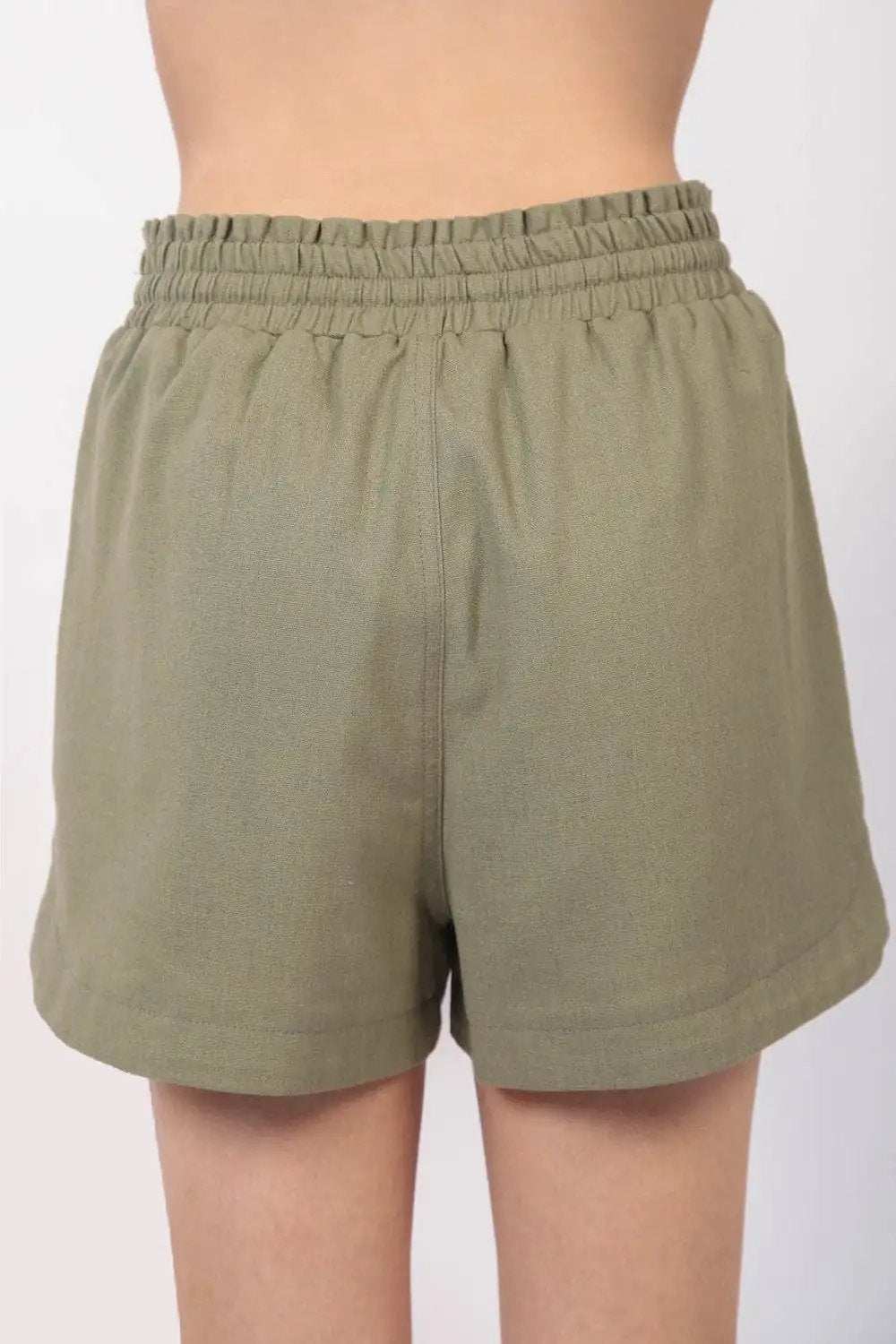 VERY J Drawstring Elastic Waist Linen Shorts - Trendsi - Flyclothing LLC