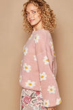 POL Daisy Pattern Drop Shoulder Sweater - Trendsi