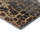 10' X 14' Ivory Gray And Gold Abstract Distressed Washable Area Rug With UV Protection - HomeRoots - Flyclothing LLC