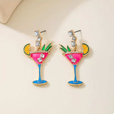 Cocktail Glass Dangle Earrings - Trendsi - Flyclothing LLC