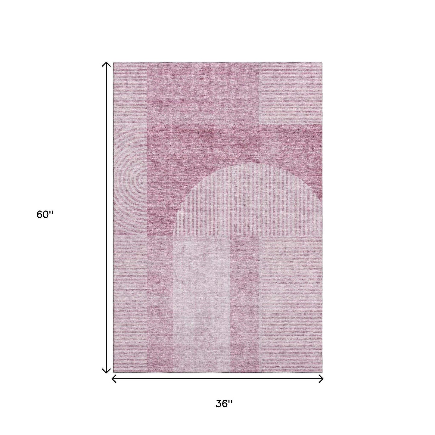 3' X 5' Blush And Ivory Geometric Washable Area Rug With UV Protection - HomeRoots - Flyclothing LLC
