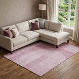 8' X 10' Blush And Ivory Geometric Washable Area Rug With UV Protection - HomeRoots - Flyclothing LLC