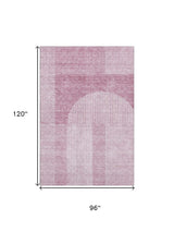 8' X 10' Blush And Ivory Geometric Washable Area Rug With UV Protection - HomeRoots - Flyclothing LLC